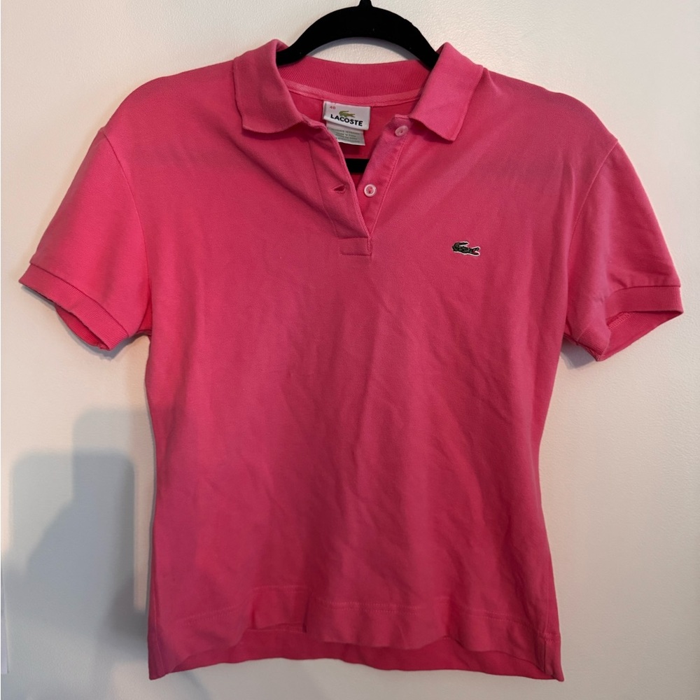 Lacoste pink polo